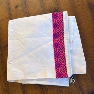 Tory Burch Large Ivory Dust bag with Fuchsia Pattern